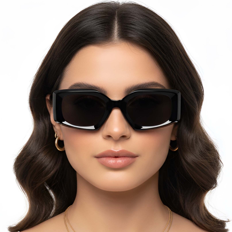 Butterfly Black Acetate Sunglasses #BS2607-0003