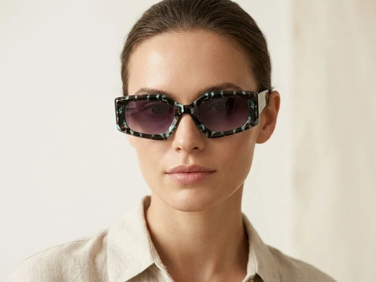 Gafas de sol de acetato azul mariposa # BS2607-0006