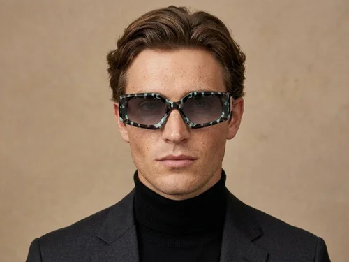 Lunettes de soleil papillon en acétate bleu #BS2607-0006