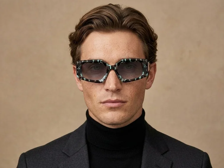 Gafas de sol de acetato azul mariposa # BS2607-0006