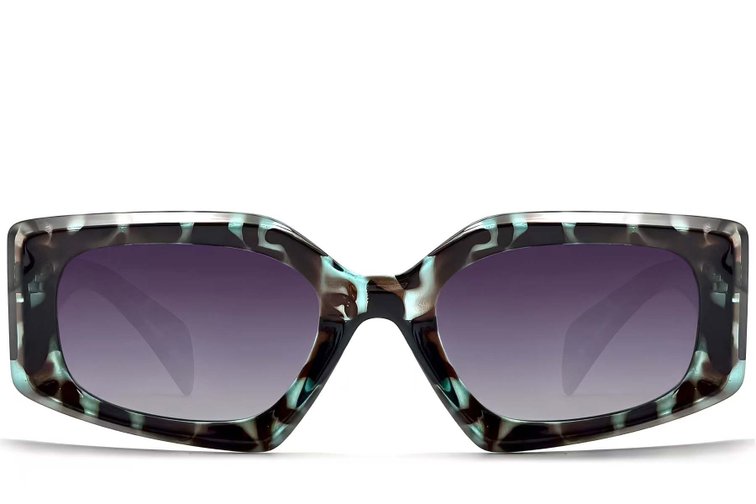 Lunettes de soleil papillon en acétate bleu #BS2607-0006