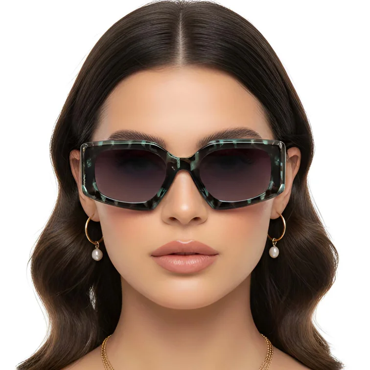 Lunettes de soleil papillon en acétate bleu #BS2607-0006