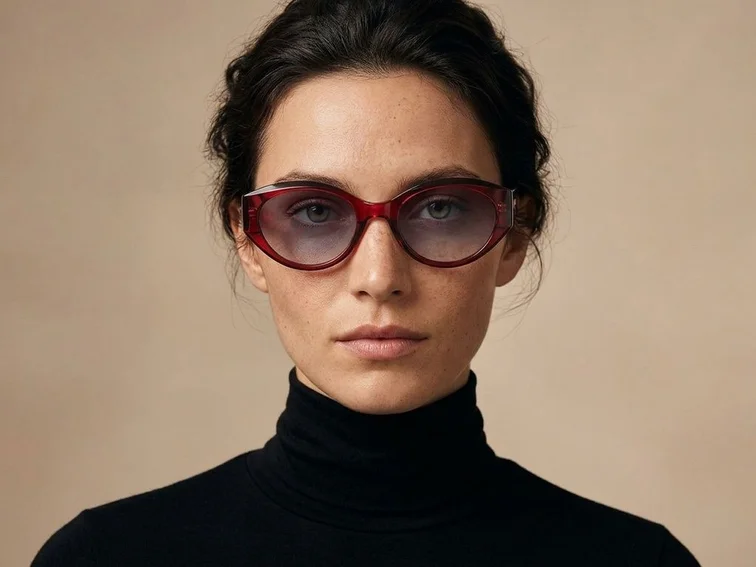 Butterfly Red Acetate Sunglasses #BS2607-0008