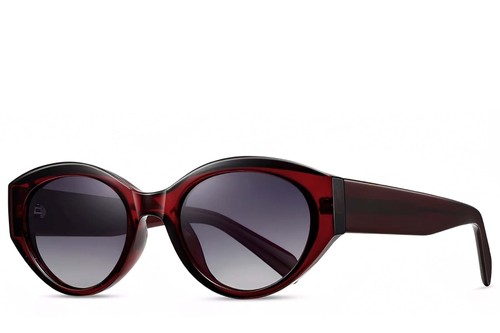 Lunettes de soleil papillon en acétate rouge #BS2607-0008