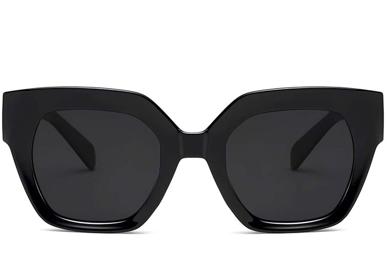 Gafas de sol de acetato negro con forma de mariposa #BS2607-0009