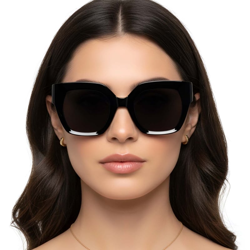 Butterfly Black Acetate Sunglasses #BS2607-0009