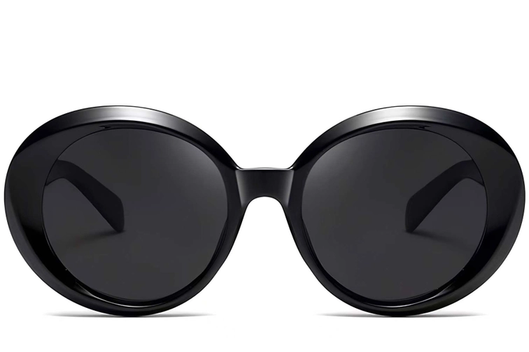 Oval Black Acetate Sunglasses #BS2607-0012