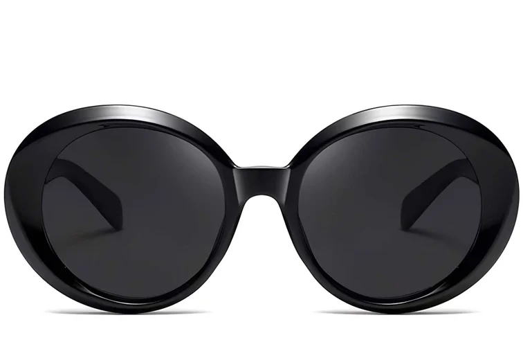Oval Black Acetate Sunglasses #BS2607-0012