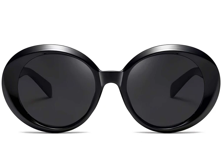 Oval Black Acetate Sunglasses #BS2607-0012
