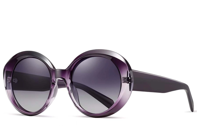 Oval Purple Acetate Sunglasses #BS2607-0013