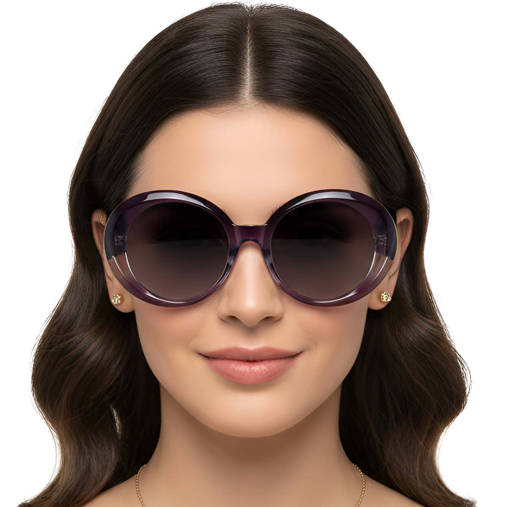 Oval Purple Acetate Sunglasses #BS2607-0013