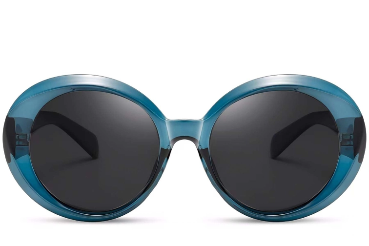 Oval Blue Acetate Sunglasses #BS2607-0014
