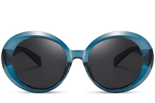 Oval Blue Acetate Sunglasses #BS2607-0014