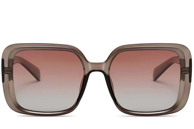 Rectangular Brown Acetate Sunglasses #BS2607-0015