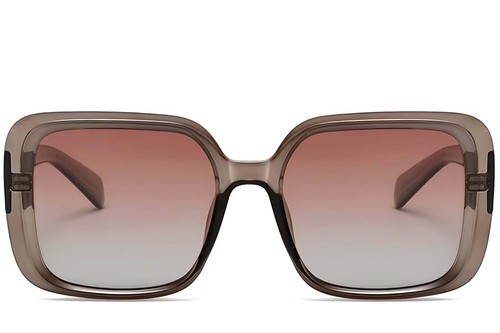 Rectangular Brown Acetate Sunglasses #BS2607-0015