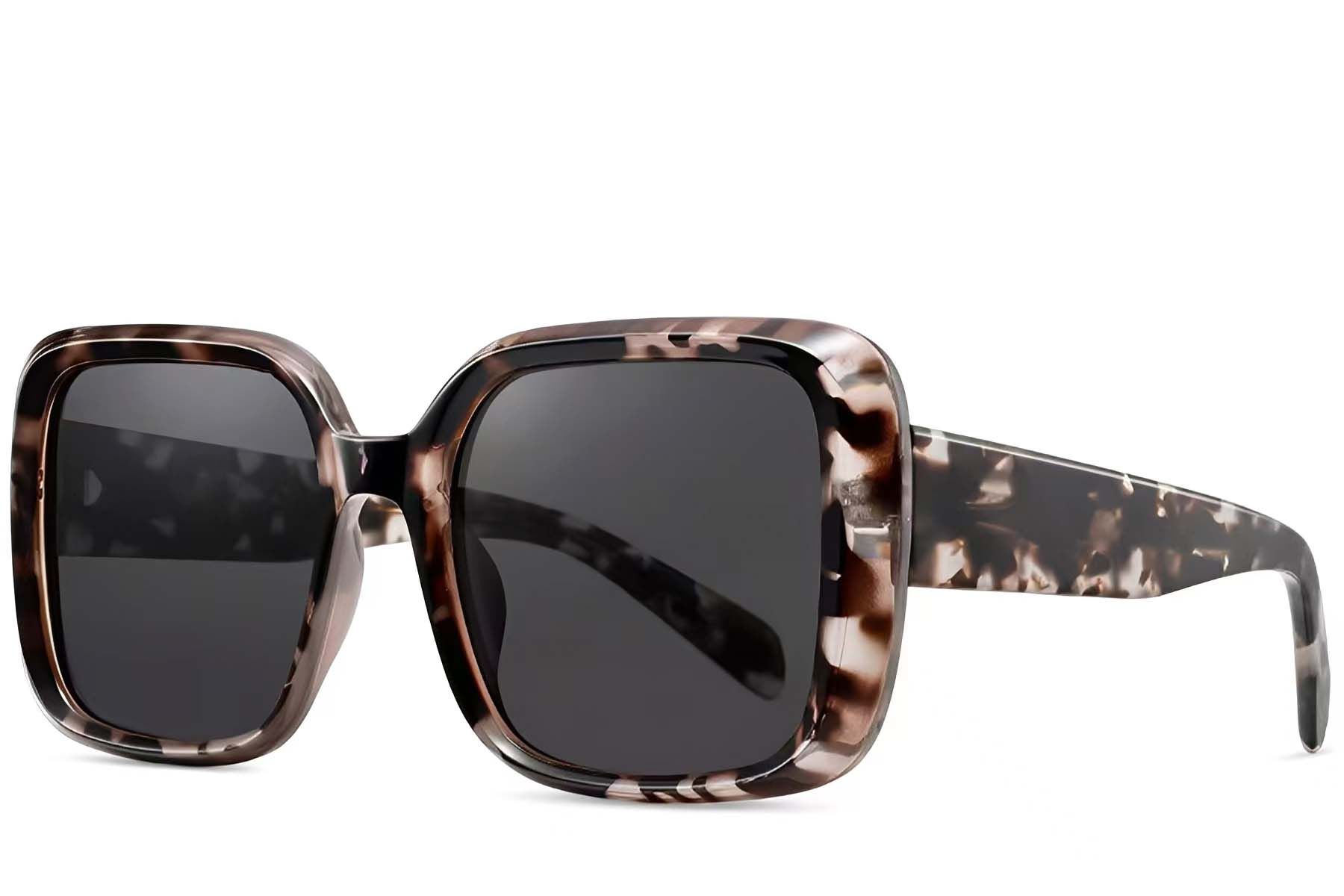 Rectangular Tortoiseshell Acetate Sunglasses #BS2607-0018