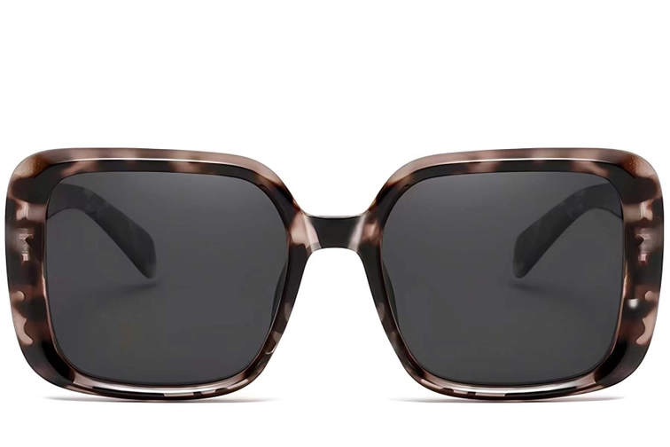 Rectangular Tortoiseshell Acetate Sunglasses #BS2607-0018