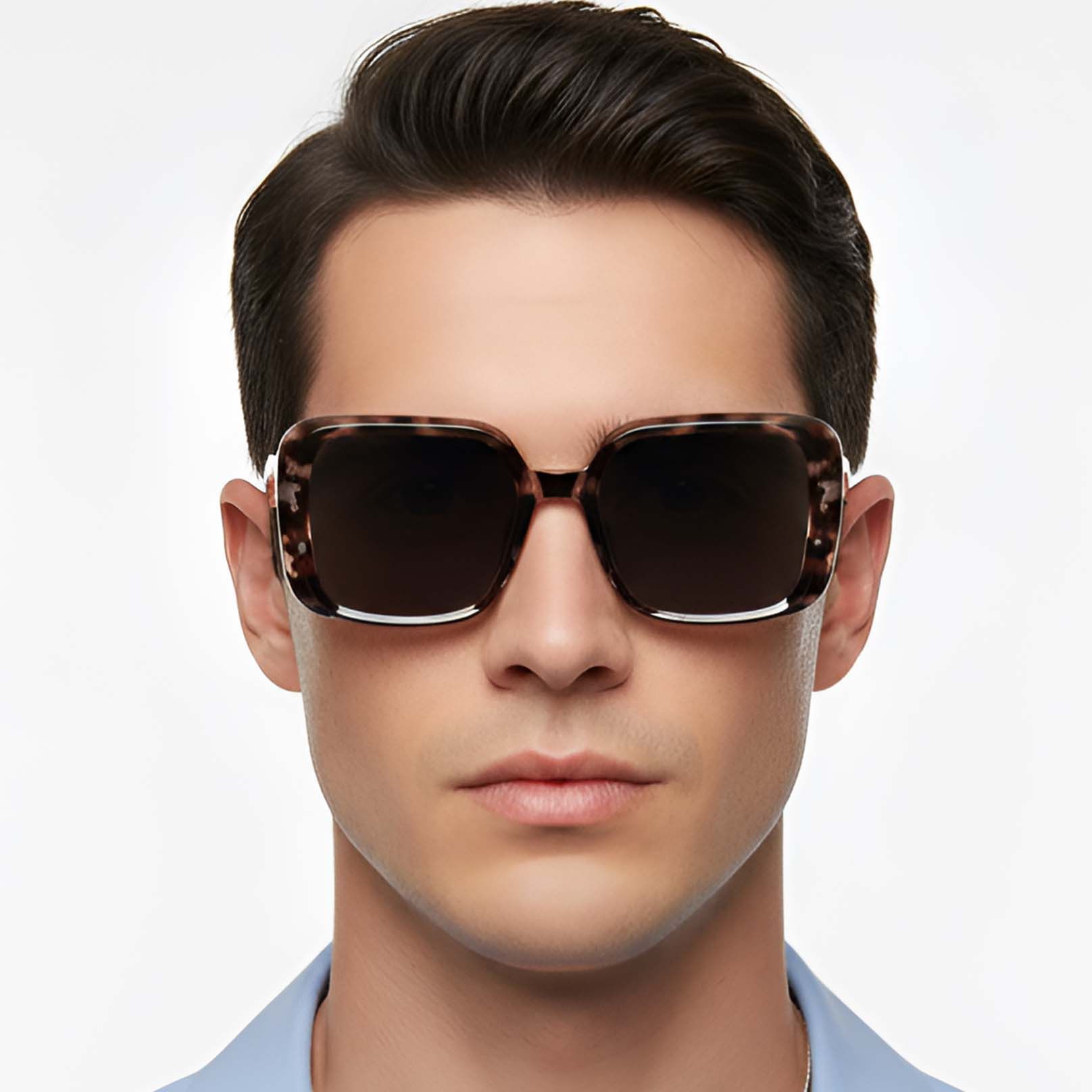 Rectangular Tortoiseshell Acetate Sunglasses #BS2607-0018