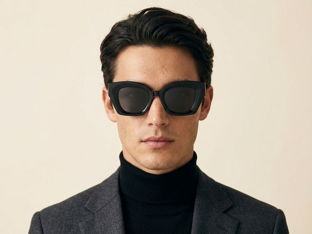 Butterfly Black Acetate Sunglasses #BS2607-0019