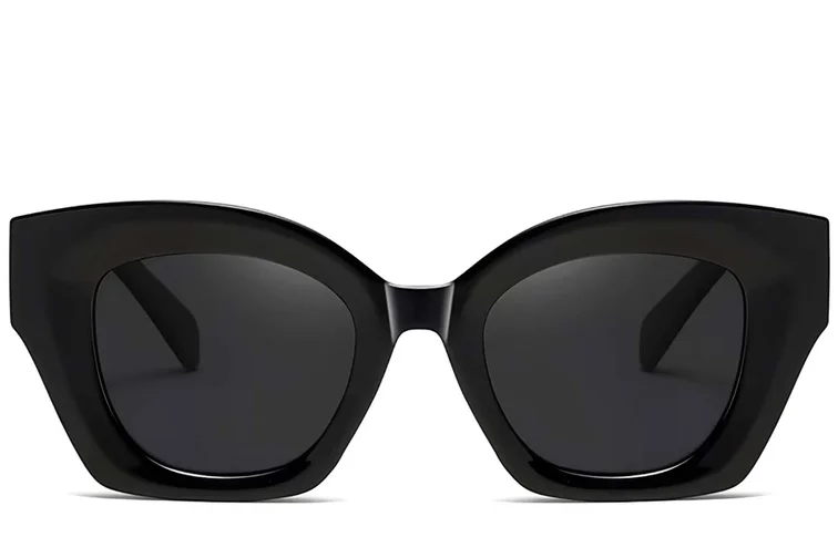 Schmetterlings-Sonnenbrille aus schwarzem Acetat #BS2607-0019