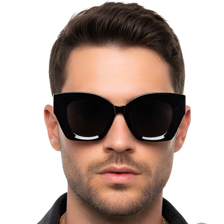 Butterfly Black Acetate Sunglasses #BS2607-0019