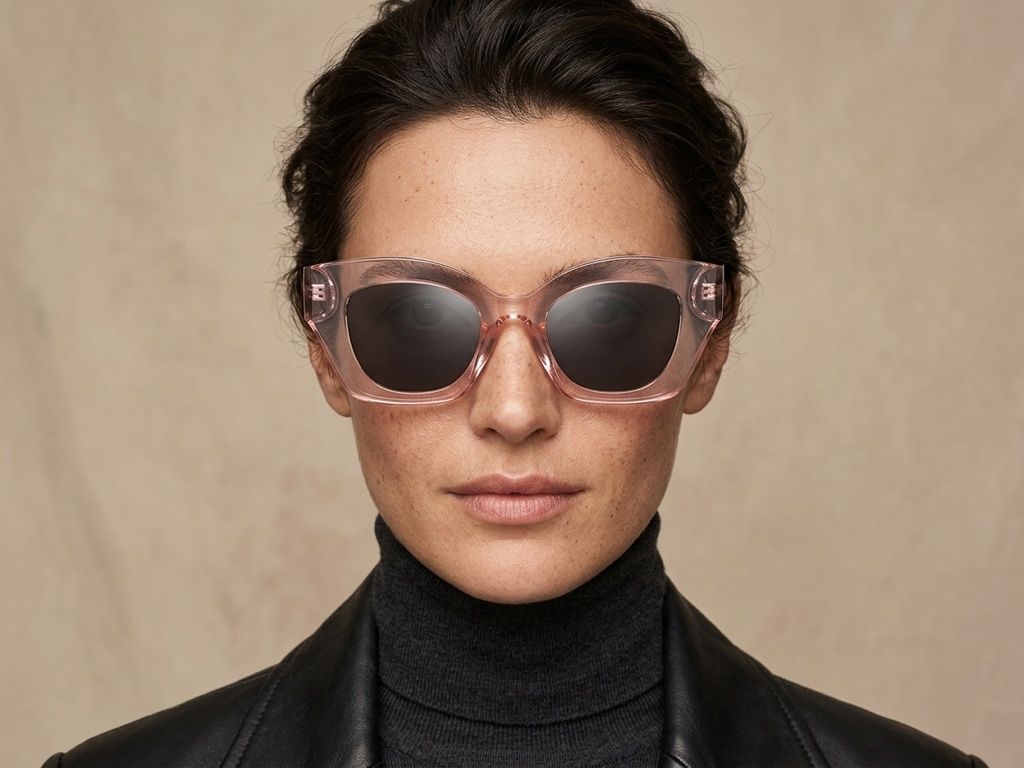Lunettes de soleil papillon en acétate rose #BS2607-0021