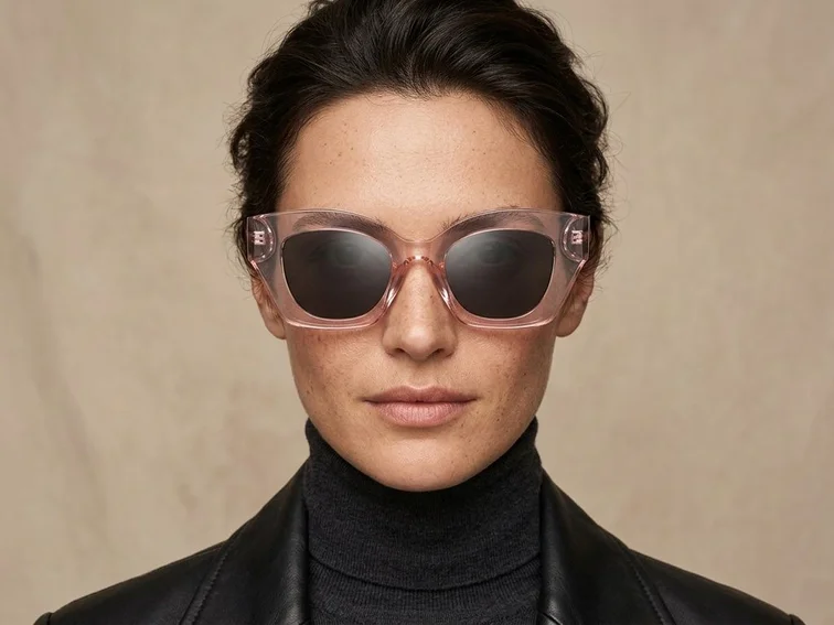 Lunettes de soleil papillon en acétate rose #BS2607-0021