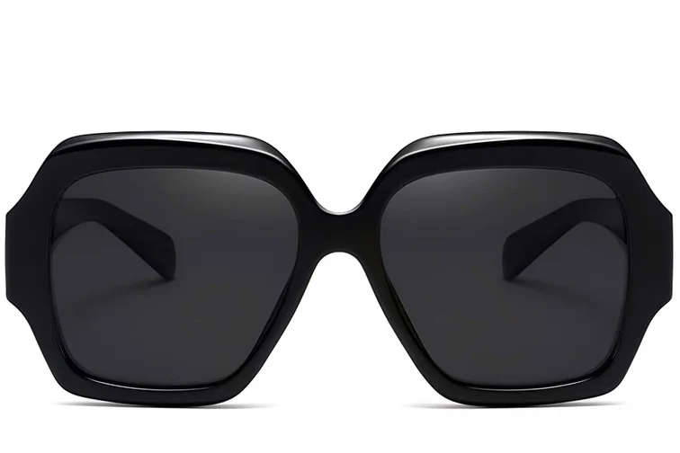 Lunettes de soleil papillon en acétate noir #BS2607-0023