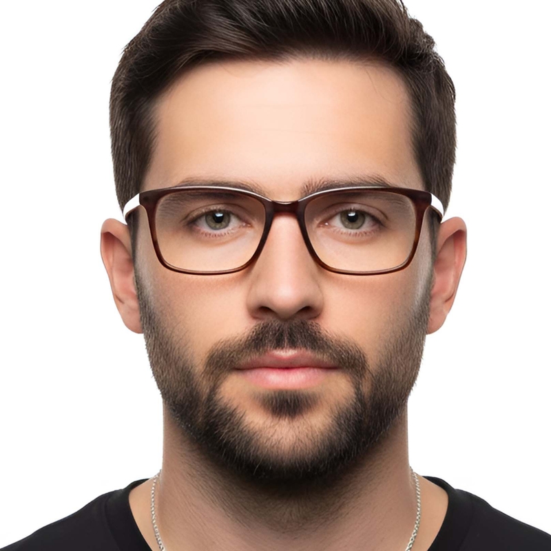 Rectangular Brown TR90 Glasses #BS2607-0026