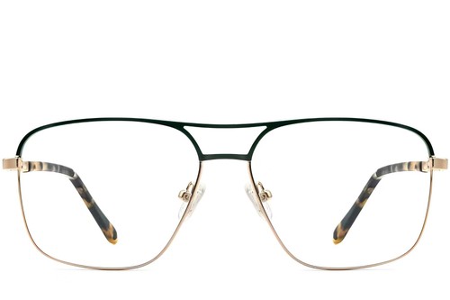 Aviator Green Metal Glasses #BS2607-0030