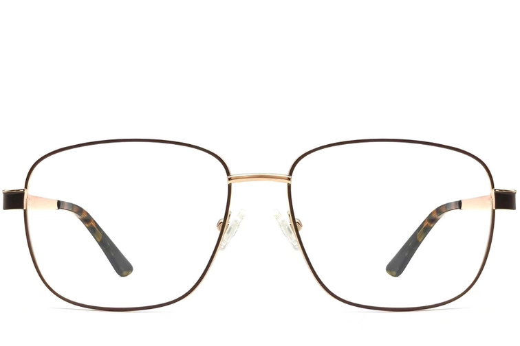 Oval Brown Metal Glasses #BS2607-0032