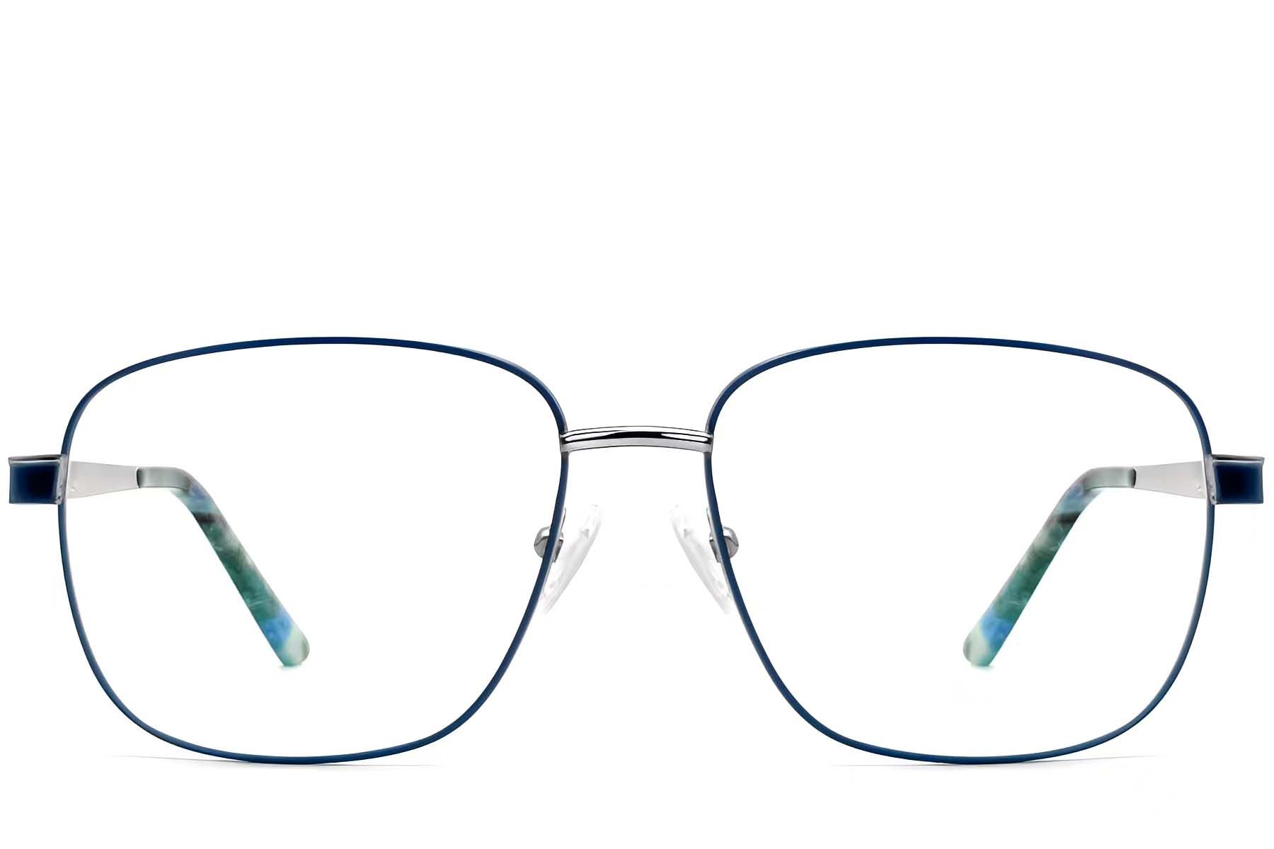 Oval Blue Metal Glasses #BS2607-0033