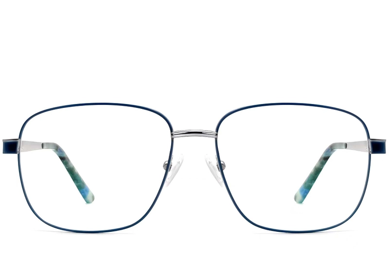 Oval Blue Metal Glasses #BS2607-0033