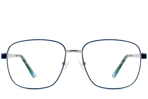 Oval Blue Metal Glasses #BS2607-0033