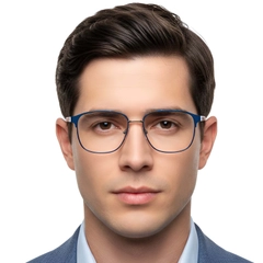 Oval Blue Metal Glasses #BS2607-0033