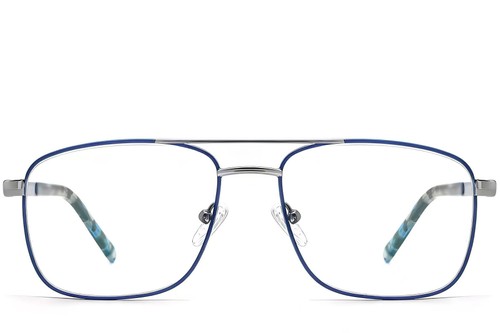 Aviator Blue Metal Glasses #BS2607-0035