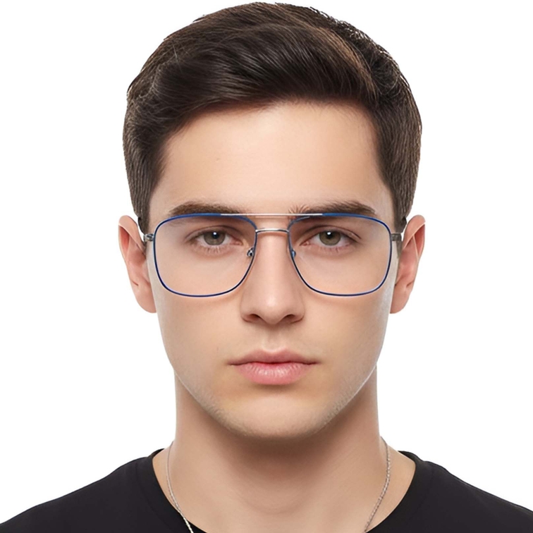 Aviator Blue Metal Glasses #BS2607-0035