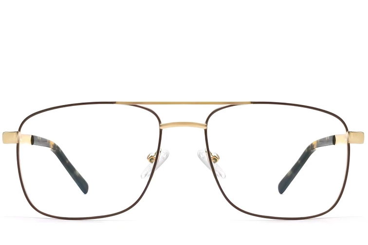 Aviator Brown Metal Glasses #BS2607-0036