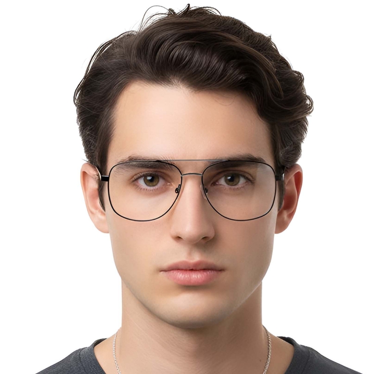 Aviator Black Metal Glasses #BS2607-0037