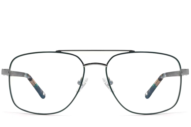 Aviator Green Metal Glasses #BS2607-0038