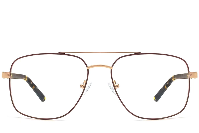 Aviator Brown Metal Glasses #BS2607-0039