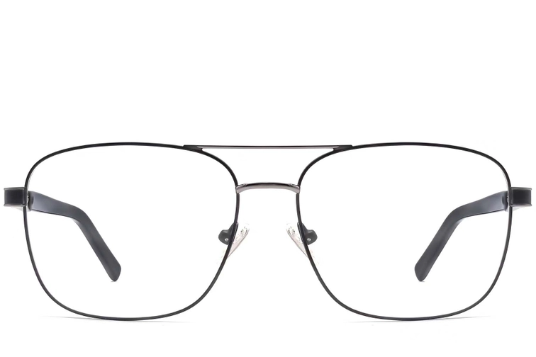 Aviator Black Metal Glasses #BS2607-0040