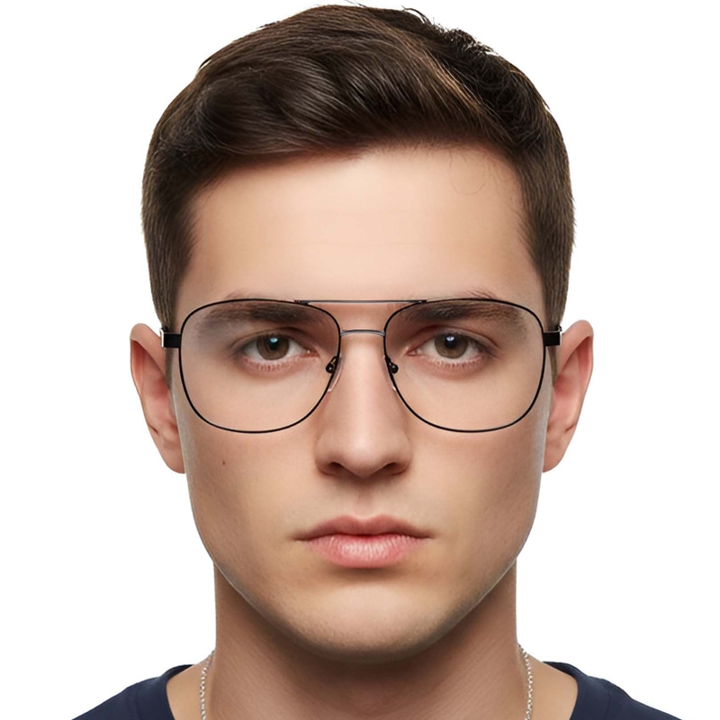 Aviator Black Metal Glasses #BS2607-0040