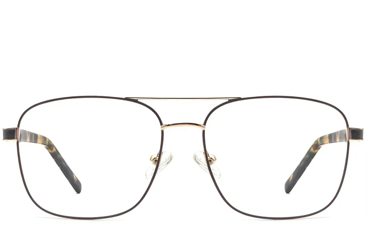 Aviator Brown Metal Glasses #BS2607-0041