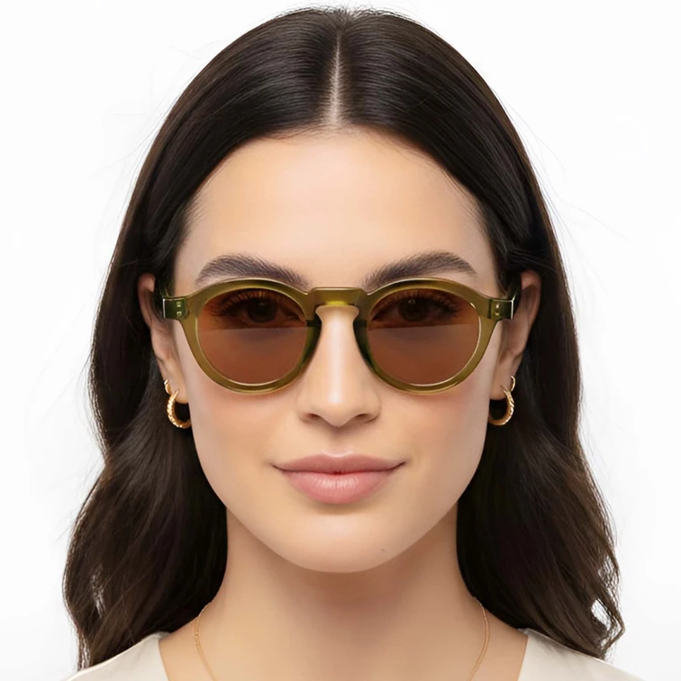 Oval Green TR90 Sunglasses #BS2607-0046