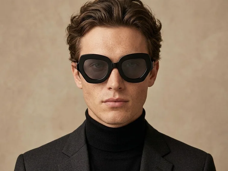 Occhiali da sole Butterfly in acetato nero #BS2607-0048