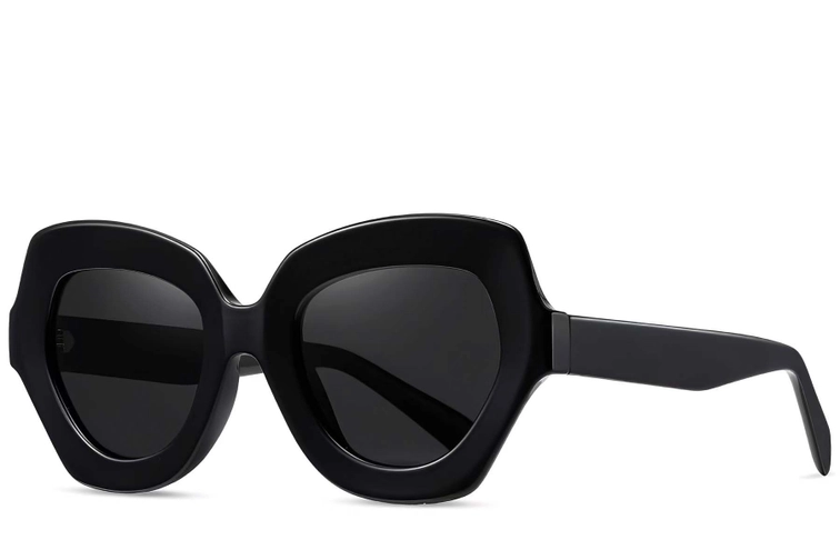 Butterfly Black Acetate Sunglasses #BS2607-0048