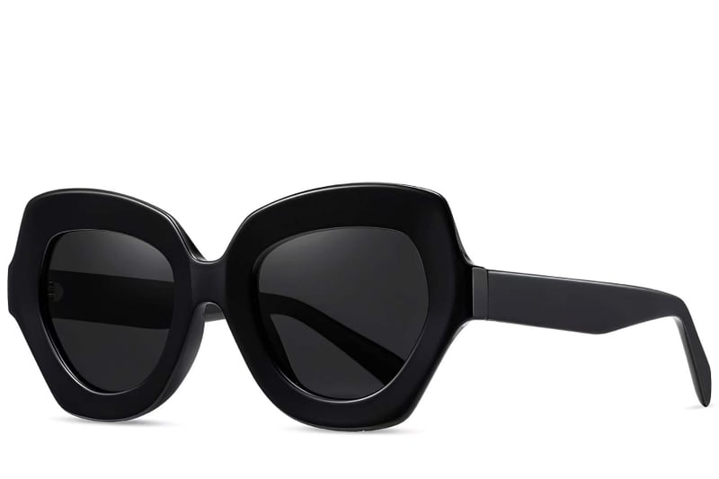 Butterfly Black Acetate Sunglasses #BS2607-0048