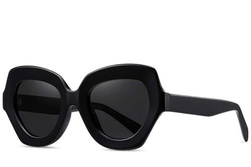 Butterfly Black Acetate Sunglasses #BS2607-0048