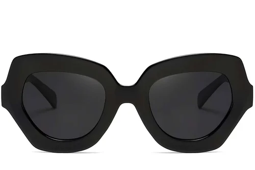 Lunettes de soleil papillon en acétate noir #BS2607-0048